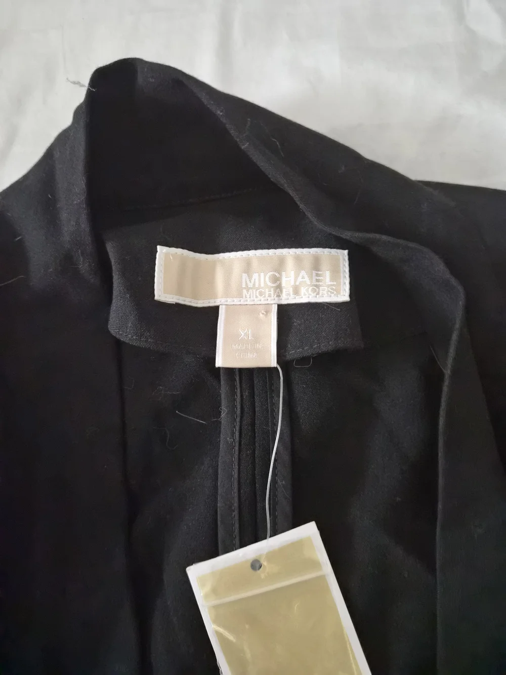 NWT Michael Kors Black Draped Open-Front Blazer Jacket